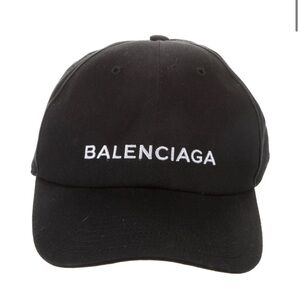 Balenciaga Black Logo Embroidered Baseball Cap